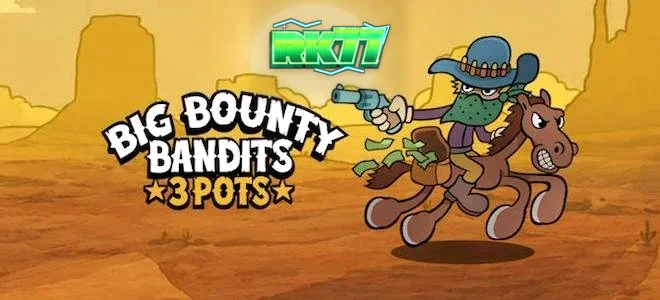 Tampilan visual slot Big Bounty Bandits: 3 Pots dengan tema Wild West